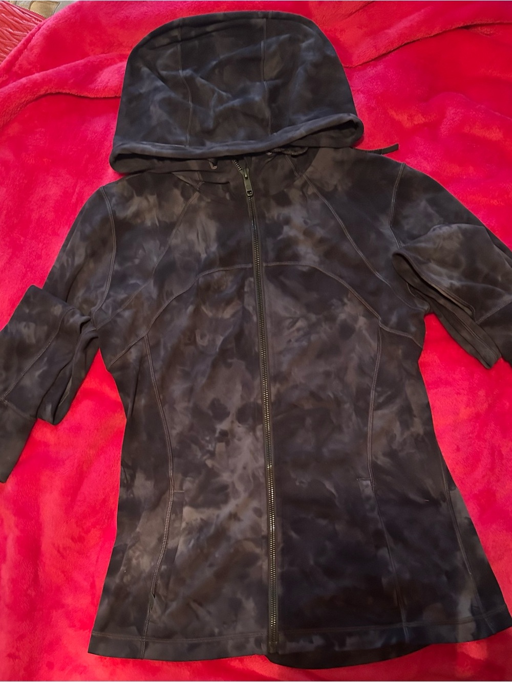 lululemon athletica Black Tie-Dye Hooded Jacket